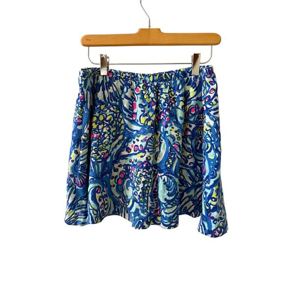 Lilly Pulitzer Tropical Tassel Skort & Cropped Top Set Seaside Print Blue 4 - Picture 4 of 7